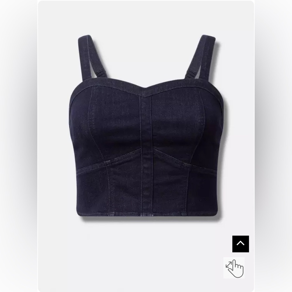 Cropped Denim Corset Top